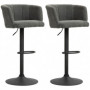 2-pack Barstolar med Ryggstöd Justerbart Höjd Mörkgrå