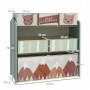 Barnrum Förvaring med 6 Tyglådor 63 x 30 x 66 cm, Grön