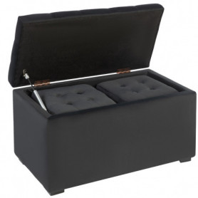 Förvaringsbänk med 2 Pall Set x3 Ljusgrå 75 x 40 x 42 cm