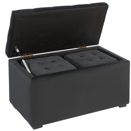 Förvaringsbänk med 2 Pall Set x3 Ljusgrå 75 x 40 x 42 cm