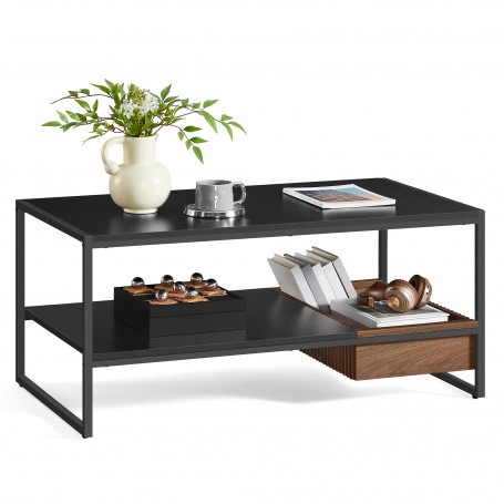 Soffbord Summit Flexi Låda 100 x 55 x 45 cm Trä Svart Brun