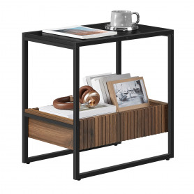 Sidobord 35×55×55 cm Trä Svart/Brun Flexi Låda Spånskiva & MDF Stål...