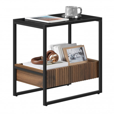 Sidobord 35×55×55 cm Trä Svart/Brun Flexi Låda Spånskiva & MDF Stål...