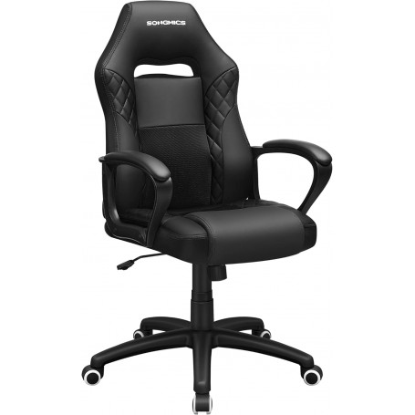 Gamingstol i konstläder med ryggstöd Ergonomisk Svart
