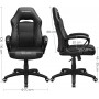 Gamingstol i konstläder med ryggstöd Ergonomisk Svart