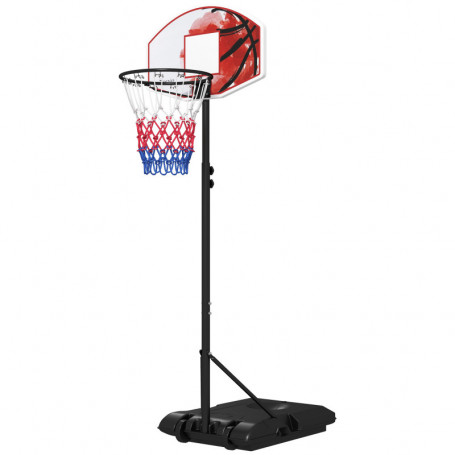 Höjdjusterbar Fristående Basketkorg med Nät och Hjul 179-209 cm