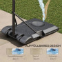 Höjdjusterbar Fristående Basketkorg med Nät och Hjul 179-209 cm