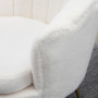 Fåtölj Blomma Teddy Fleece med Guld Ben Vit 79 x 77 x 77 cm