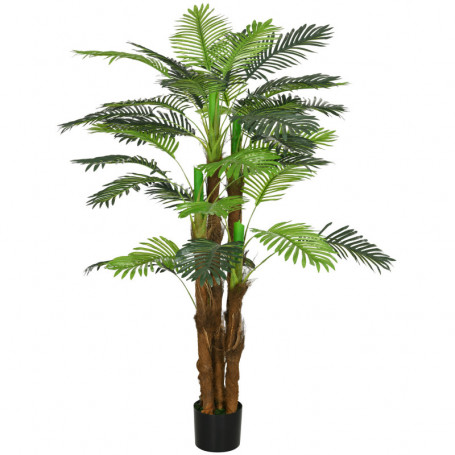 Konstgjord Palm 1,6 m Realistiska Grenar plast med kruka Brun grön
