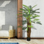Konstgjord Palm 1,6 m Realistiska Grenar plast med kruka Brun grön