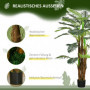 Konstgjord Palm 1,6 m Realistiska Grenar plast med kruka Brun grön
