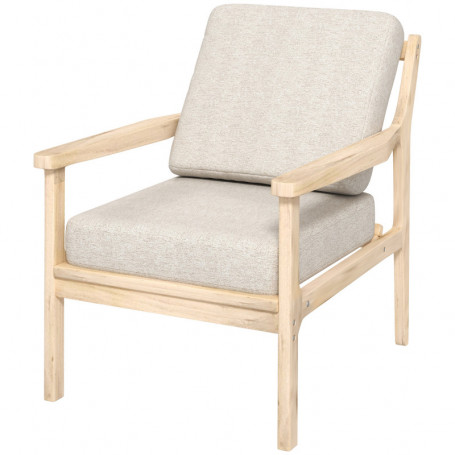 Fåtölj med Armstöd Träram Beige