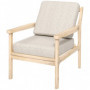 Fåtölj med Armstöd Träram Beige