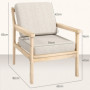 Fåtölj med Armstöd Träram Beige