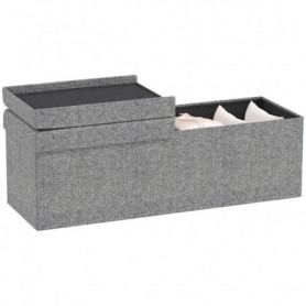 Sittbänk med Förvaring Mjuk Stoppning Mörkgrå