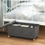 Förvaringsbänk 67 liters Mjuk Överdrag i Sammetslook, Grå