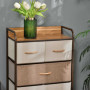 Byrå med 5 Tyglådor, Hylla, Robust Stålram, 58 x 29 x 99 cm Brun