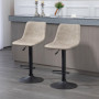 Barstolar 2 st Vintage Beige Läder Höjdjusterbar Svart Bas 42 x 48 x 91-112 cm