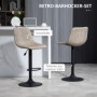 Barstolar 2 st Vintage Beige Läder Höjdjusterbar Svart Bas 42 x 48 x 91-112 cm
