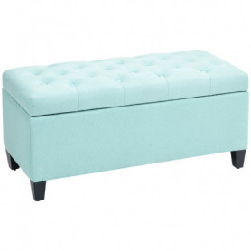 Hallbänk - Sängbänk med Förvaring 100 x 40 x 44 cm Linne Grön