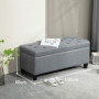 Hallbänk - Sängbänk med Förvaring 100 x 40 x 44 cm Linne Ljusgrå
