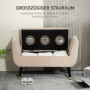 Sängbänk Lyx med Förvaring Sammet Beige 107 x 42 x 65 cm