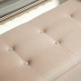 Sängbänk Med Förvaring Sammet Beige Guldben Knappdesign 107×42×65 cm