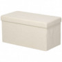 Bänk med Förvaring Teddy Fleece Krämvit 76 x 38 x 38 cm