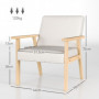 Fåtölj i Scandi Design Kräm Träram 64 x 70 x 72 cm