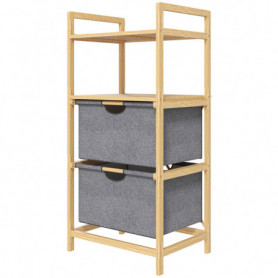 Badrum Förvaring med 2 Tyglådor. Öopen Fack 44 x 34 x 96 cm