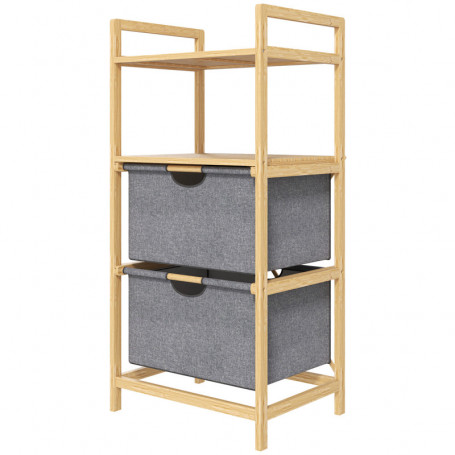 Badrum Förvaring med 2 Tyglådor. Öopen Fack 44 x 34 x 96 cm