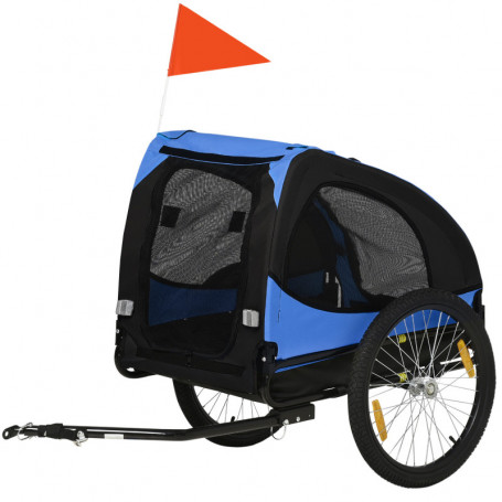Cykelvagn till Hund Hopfällbar 140 x 71 x 83 cm, Blå