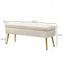 Bänk med Förvaring Metallram 102 x 35 x 43 cm Beige, Guldben