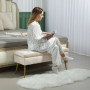 Bänk med Förvaring Metallram 102 x 35 x 43 cm Beige, Guldben