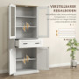 Hög Kökssköp med Vitrindörrar Vit 76 x 40 x 182 cm