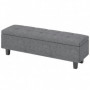 Bänk med Förvaring Mörkgrå 138 x 40 x 45 cm