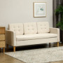 Soffa 3-sits med Förvaring Krämvit, Träben 166,5 x 62 x 82 cm