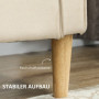 Soffa 3-sits med Förvaring Krämvit, Träben 166,5 x 62 x 82 cm