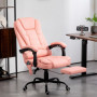 Ergonomisk Kontorsstol med 7 Massagepunkter, Fotstöd Läder Rosa