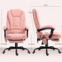 Ergonomisk Kontorsstol med 7 Massagepunkter, Fotstöd Läder Rosa