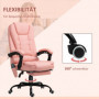 Ergonomisk Kontorsstol med 7 Massagepunkter, Fotstöd Läder Rosa