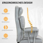 Ergonomisk Kontorsstol Stoppad med Fotstöd Ljusgrå Läder