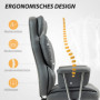 Ergonomisk Kontorsstol Stoppad med Fotstöd Mörkgrå Läder