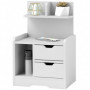 Sängbord med 2 Lådor, Öppen Hylla, 40 x 30 x 60 cm, Vit
