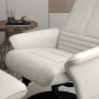 Relax Fåtölj med Fotpall Justerbart Ryggstöd Mikrofiberduk Krämvit