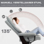 Relax fåtölj med Pall Justerbart Ryggstöd, upp till 150 kg, Grå Linne