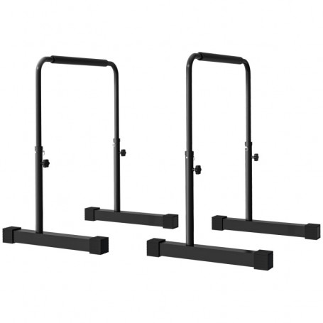 2x Push Up Bars Höjdjusterbar 80-105 cm Svart