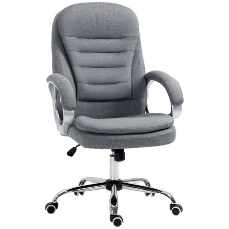 Ergonomisk Kontorsstol Lutning Funktion Grå Linne