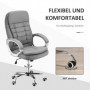 Ergonomisk Kontorsstol Lutning Funktion Grå Linne