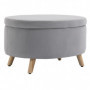 Bänk med Förvaring Pall Oval Form 71 x 51,5 x 42 cm, Ljusgrå